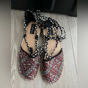 David Aaron Lace Up Espadrille size 9